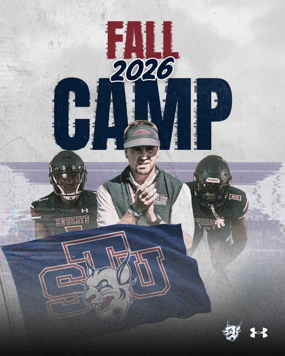 STU_Football's tweet photo. Day 1️⃣ of fall camp starts tomorrow😼

#STUFootball // #HuntAsOne https://t.co/gMzbPb0LJJ
