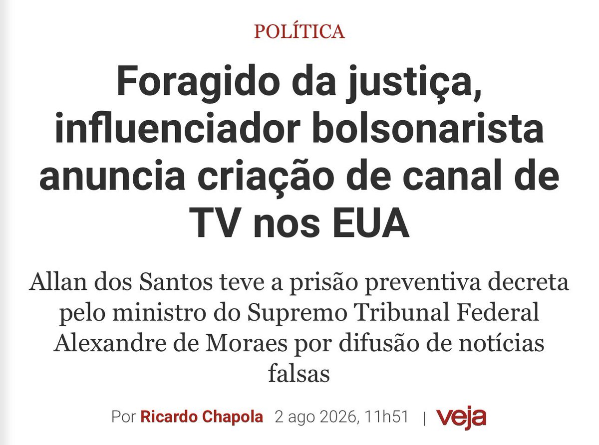 viniciuscfp82's tweet photo. Lembrando que os EUA se negaram a extraditar o Allan dos Santos por crime de opinião. Aqui também não existe esse crime. https://t.co/ZDhinc2ULr