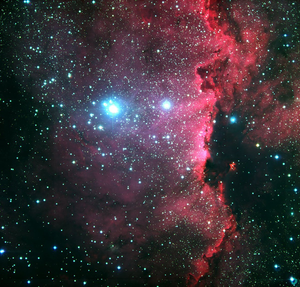 QuarksQuasarsX's tweet photo. The dazzling star-forming region RCW 108 glows brightly in the constellation Ara.

(Credit: ESO) https://t.co/FM64YlLzj0
