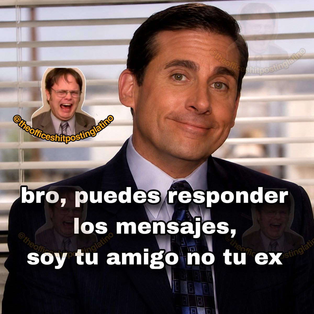 theoffshitlat's tweet photo. Bro, no soy tu ex hahaha
.
.
#theoffice #theofficelatino #michaelscott #jimhalpert https://t.co/27EguUjfJu
