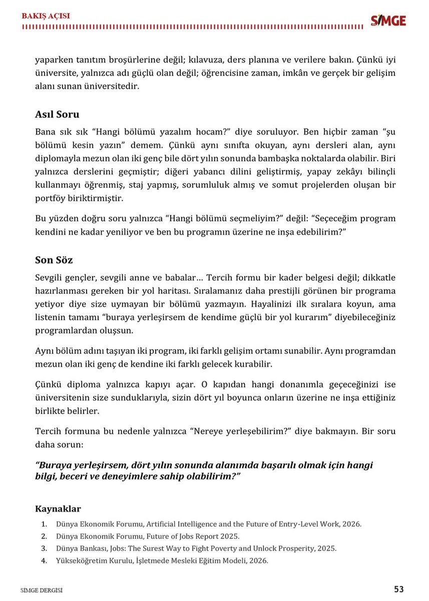 PelinTemelli's tweet photo. 🎓 Aynı bölüm adı, iki farklı gelecek…

Üniversite tercihinde yalnızca puana ve bölüm adına bakmak yeterli değil. Müfredat, akademik kadro, uygulama olanakları ve sektör bağlantıları geleceği belirliyor.

Tercih formu bir kader belgesi değil, bir yol haritasıdır.
 https://t.co/0IIYJ4ePX4

#YKS #ÜniversiteTercihi #pelintemelli #simgedergisi