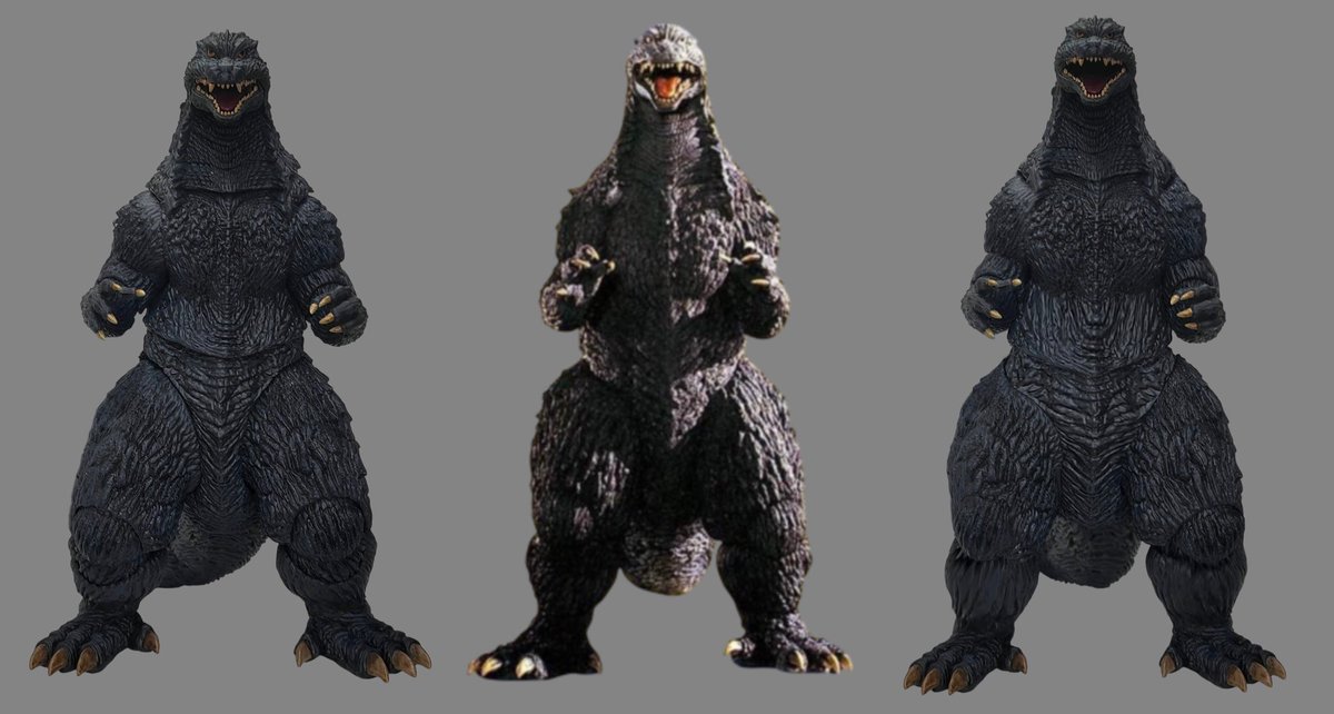 father_rad's tweet photo. I think that, unfortunately, Hiya’s 2002 Godzilla / KiryuGoji is their weakest release so far, and it’s the first time SHMA has beaten them imo. 

I think working from MireGoji’s cut sculpt really hindered them https://t.co/NkdUBJoBAC