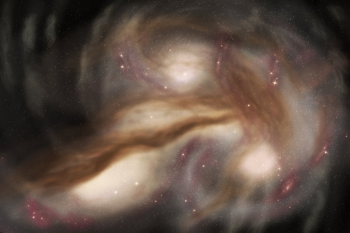 AdamasNemesis's tweet photo. This would make one fine sight through a telescope. Fictional — it's painted by me — but maybe somewhere in the universe you could see something that looks just like this "Galaxy Parade", as I call it.
#art #digitalart #digitalpainting #painting #galaxy #spaceart https://t.co/IgWHTW2204