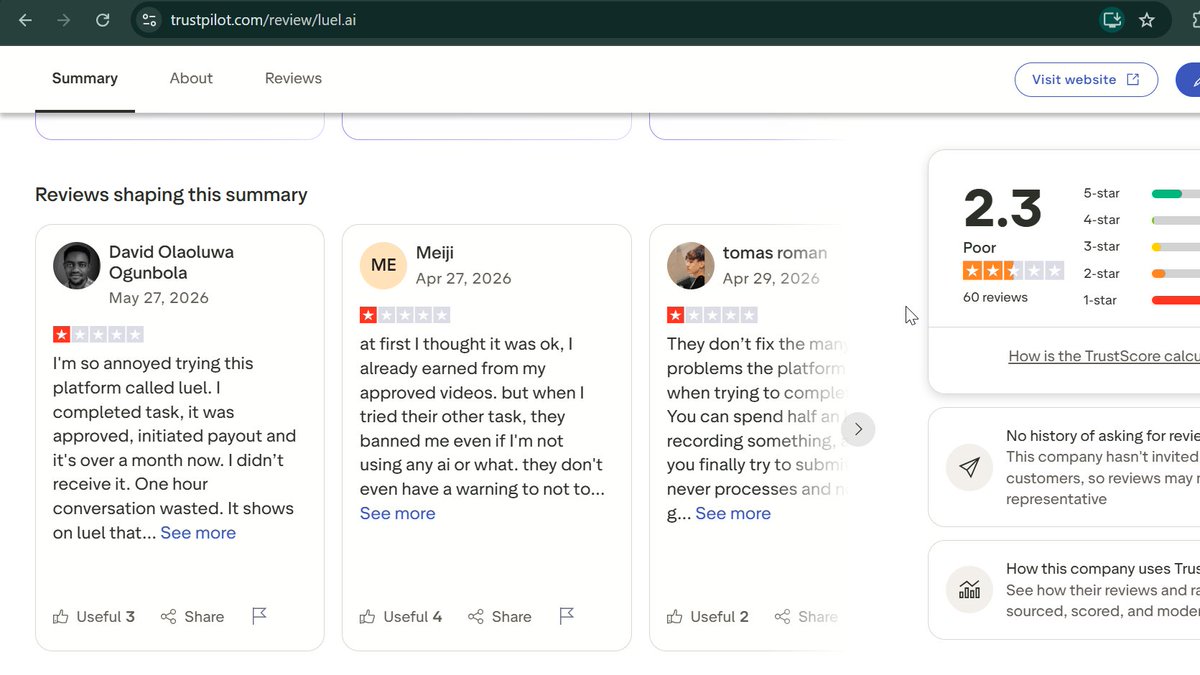 thejoshuawx's tweet photo. I always knew something was off about these companies. They promise to pay you, but you're often giving them access to your personal data for very little in return. Your privacy is worth more than that.

Before signing up for any service, check reviews on Trustpilot first.

you're welcome!