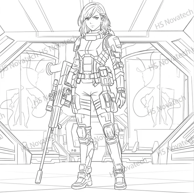 Keyword Category,Search Tags / SEO Phrases
Style & Technique,"Clean line art sketch, black and white character outline, vector anime lineart, hand-drawn digital sketch, custom character concept"
Use Cases,"Coloring page design, VTuber character outline, game asset line art, t-shirt merch vector illustration, manga comic line art"
Subject Matter,"Sci-Fi soldier line art, futuristic anime warrior, anime character design, mecha tactical art"