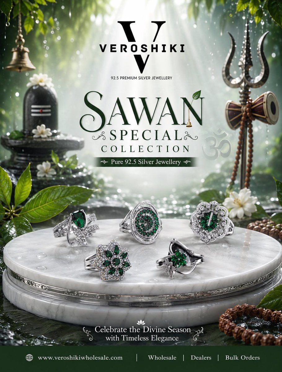 VeroshikiSilver's tweet photo. 🌿 Har Har Mahadev! 🙏

Sawan Special 💚
Premium 92.5 Silver Jewellery for wholesalers, dealers &amp; resellers.

🌐 https://t.co/LSQAc45vIi

#Sawan #HarHarMahadev #Veroshiki #SilverJewellery #WholesaleJewellery https://t.co/TEIQ6J90Ii