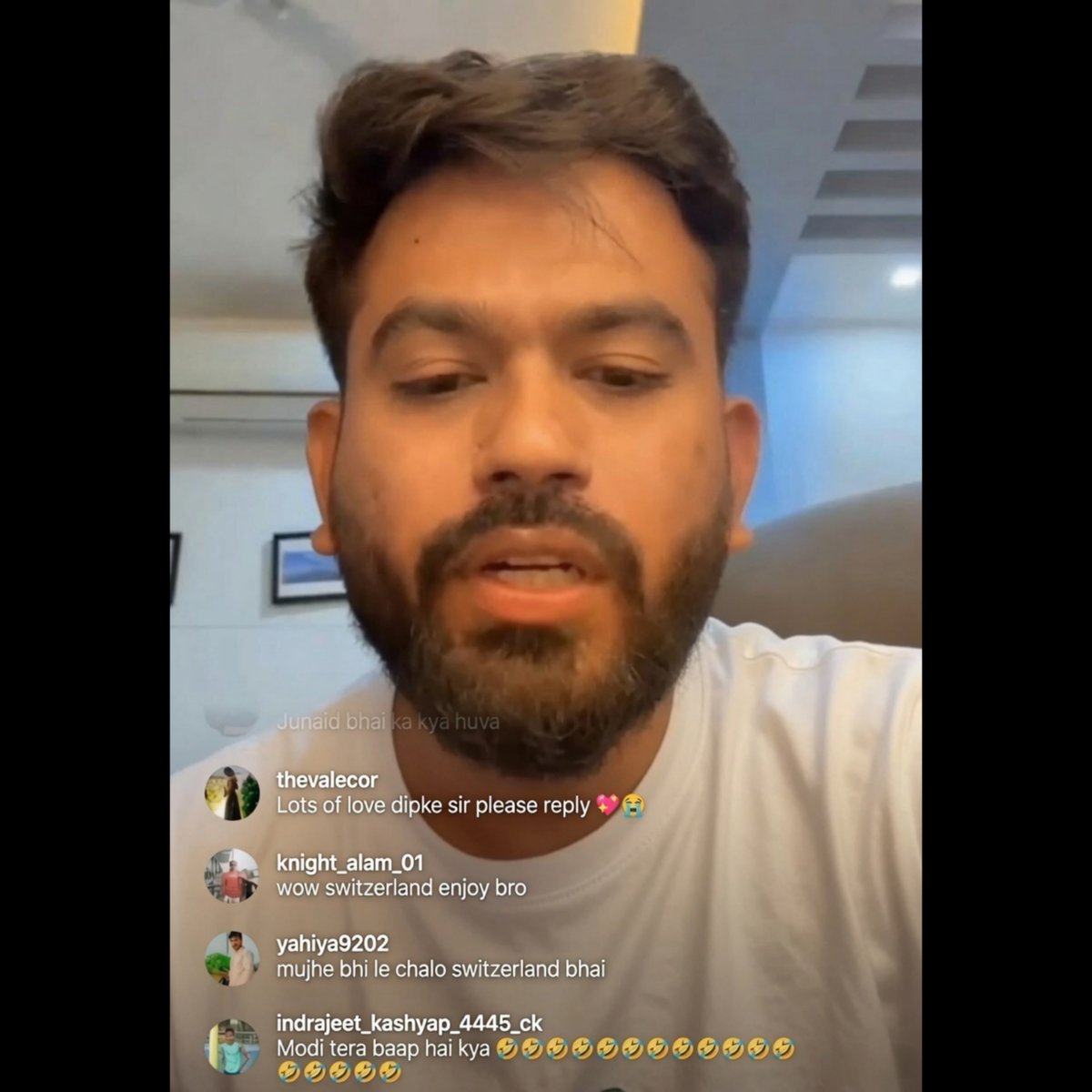 worshipVK's tweet photo. This is the real Abhijeet Dipke 🚨

- Somebody asked him about his plan for August
- He said he's going to visit Switzerland with his family
- His paid bots started celebrating it
- Same Dipke told Jharkhand students that he can't come because he has typhoid
- Same Dipke calls Modi ji anti national for visiting outside India for trade deals

This is the saviour of students. He got his fame, he got his followers and now left students on their own 🙏