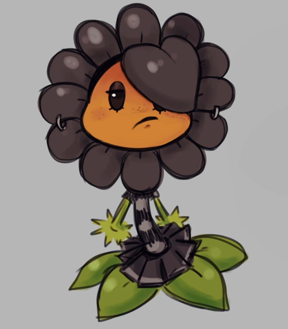 ScaredyDrew's tweet photo. Emo Sunflower again 
#Pvz #pvzfanart https://t.co/qEFK9RTO36
