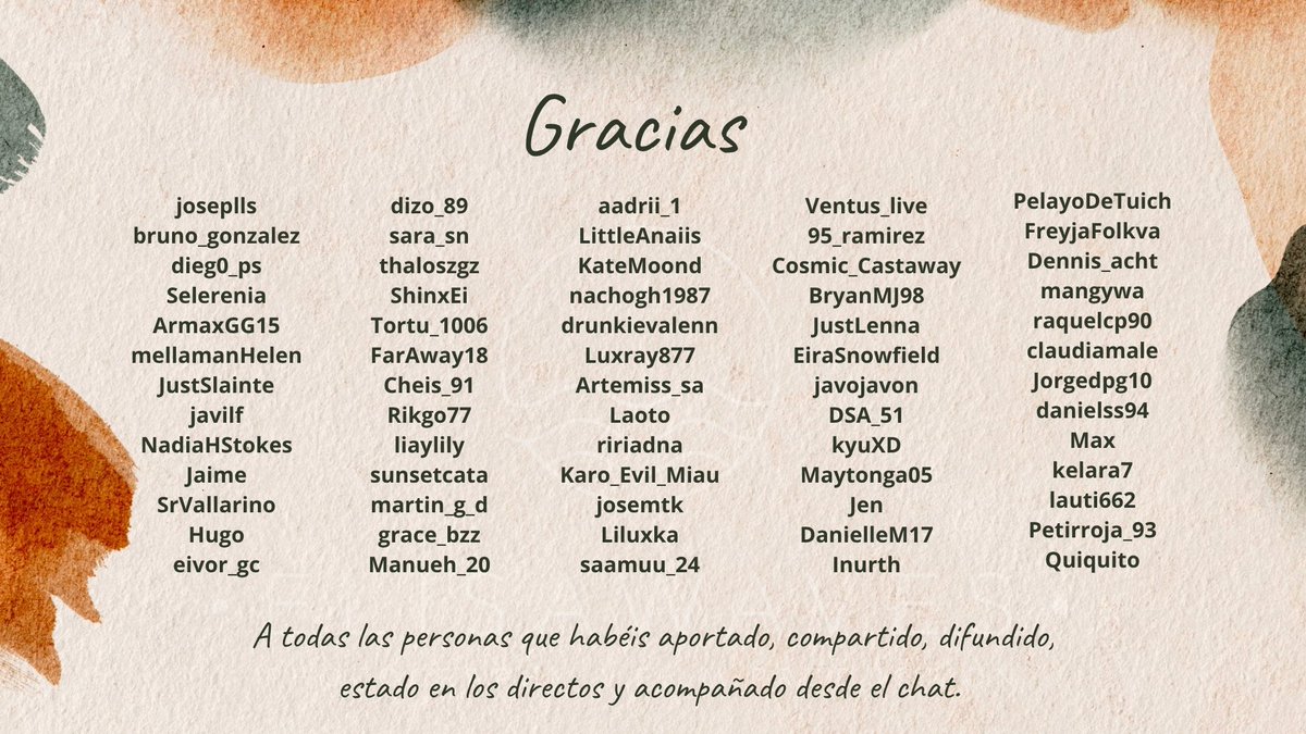 Elisawavesrp's tweet photo. No tengo palabras suficientes para agradecer todo el apoyo que me habéis dado en estas veinticuatro horas.
Esta imagen recoge algunos nombres, pero el agradecimiento es para absolutamente todos.

Gracias de corazón por ayudar🤍 https://t.co/Uq6Nhm6EWW