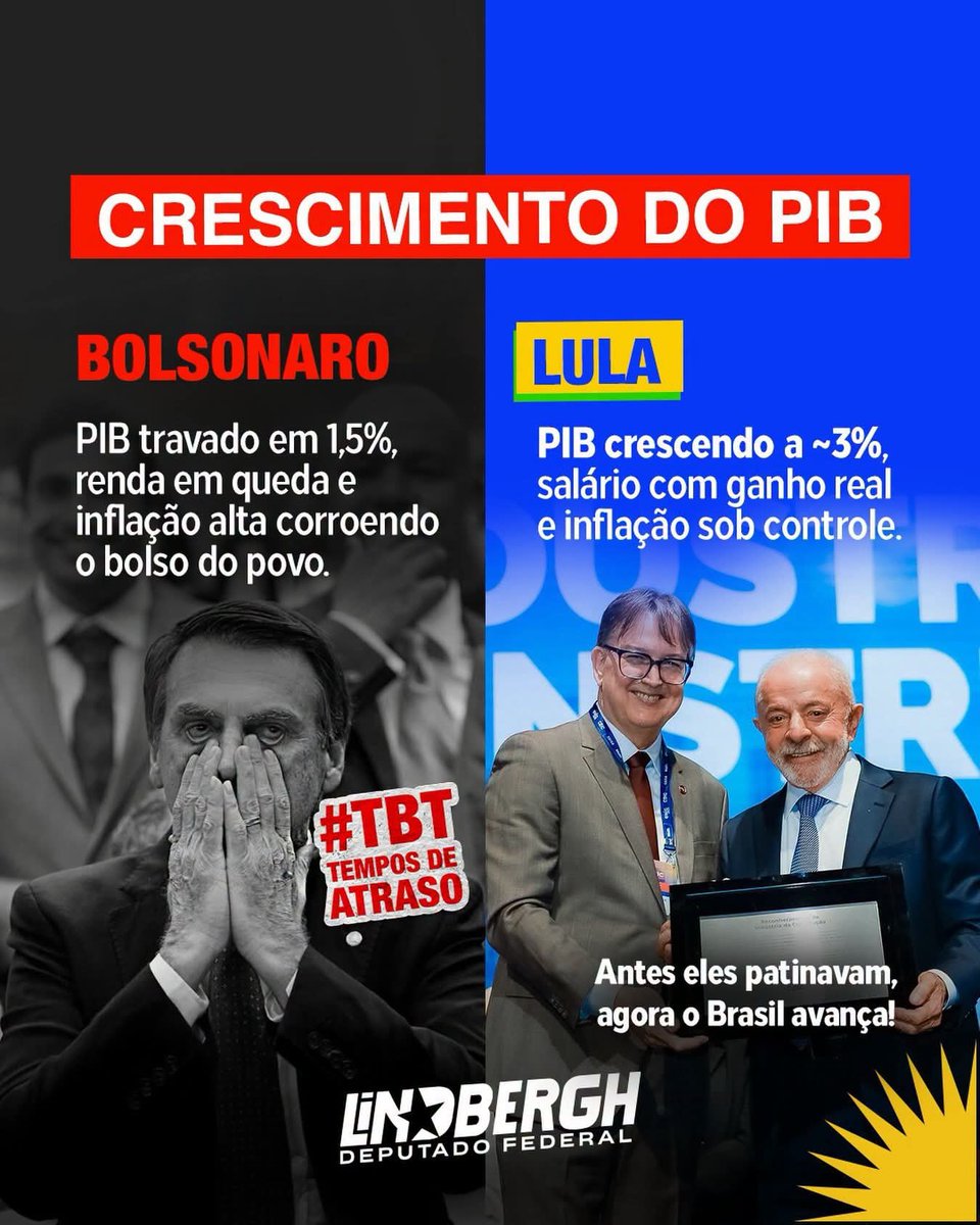 SturtSilva's tweet photo. Via @lindberghfarias  🚩🇧🇷

Com Lula: + riqueza e emprego! 😀
Com família Bolsonaro: fome e pobreza! 😢 https://t.co/G2SZR7pbus