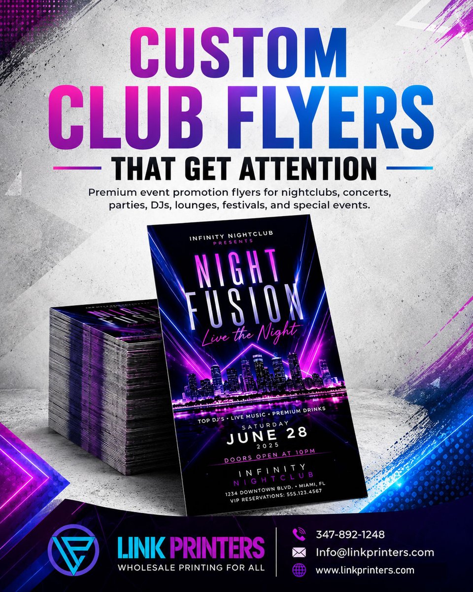 link_printers's tweet photo. Turn Your Event into the Talk of the Town with Premium Club Flyers!
Visit: https://t.co/Jc9KoFZCdD
#ClubFlyers #FlyerPrinting #CustomPrinting #EventMarketing #NightclubMarketing #GraphicDesign #PrintMarketing #SmallBusiness #PromotionalPrinting #LinkPrinters https://t.co/XeSL3zIZWS