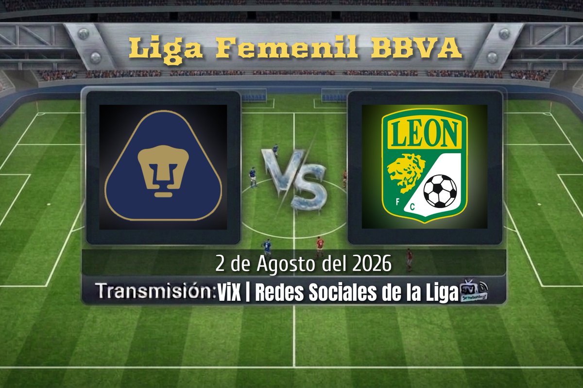 TVDELDEPOR1's tweet photo. Liga Femenil BBVA | Jornada 1
Pumas 🆚 León
12:00 HRS
📱💻 @VIX | Redes Sociales de la @LigaBBVAFemenil
🎤 @AlanCdn_
🎤 @apchavira
🎤 @ale_sando10
#EllasEnViX | #LigaFemenilDndSea | #PUMvsLEO https://t.co/DGWxBiJJBq
