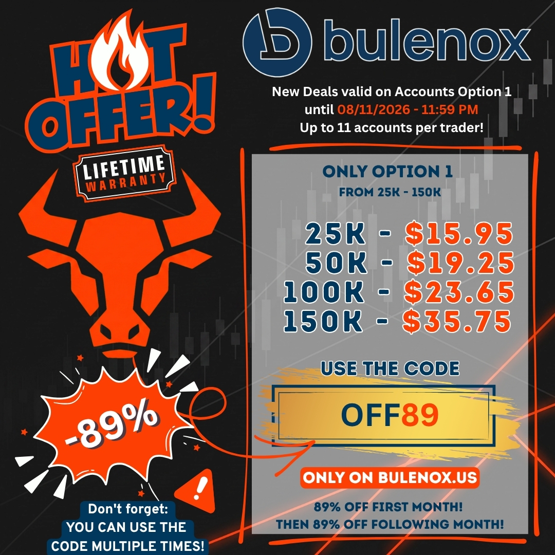 BulenoxCoupons's tweet photo. Here’s why you need this Bulenox deal: 🚀
1. VERIFIED Code: OFF89
2. HUGE 89% LIFETIME discount
3. Access to all evaluation accounts
4. Ends 08/11/26 11:59 PM
Ready to elevate your trading? ✨ #bulenox #topreasons #tradingdeals #proptrading #savebig #OFF89 https://t.co/cCsbXdA68v https://t.co/7wfhmFEGfx