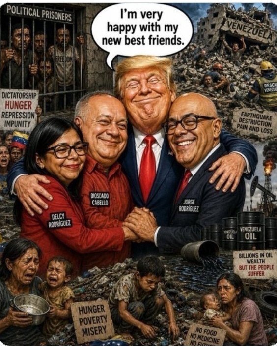NoSoyBot_X's tweet photo. 🚨 Adios a la Inteligencia y al Poder (Si alguna vez lo hubo)

Los Venezolanos estaban y aún continúan secuestrados no tenemos opción.

Lo que es que la victoria FAKE del 3 de enero le hace creer al mundo que son fuertes cuando realmente prefirieron negociar con ellos 👇🏽 https://t.co/Xieoq4xDAI