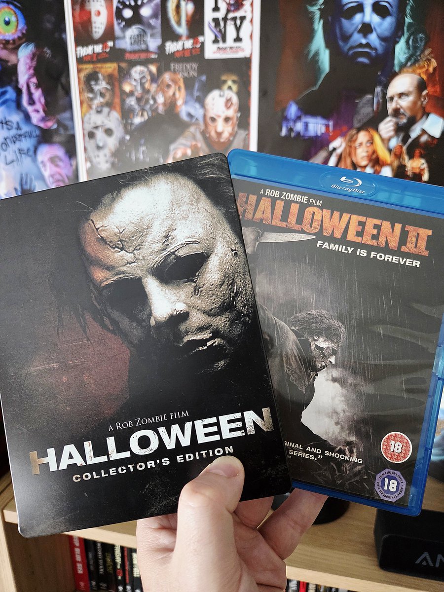 Patrickoc250190's tweet photo. Tonight's double bill, Rob Zombie's Halloween and Halloween 2. 🎃🔪 #Halloween #Halloween2 #4kbluray #Bluray #Physicalmedia https://t.co/VOeLWzBYJs