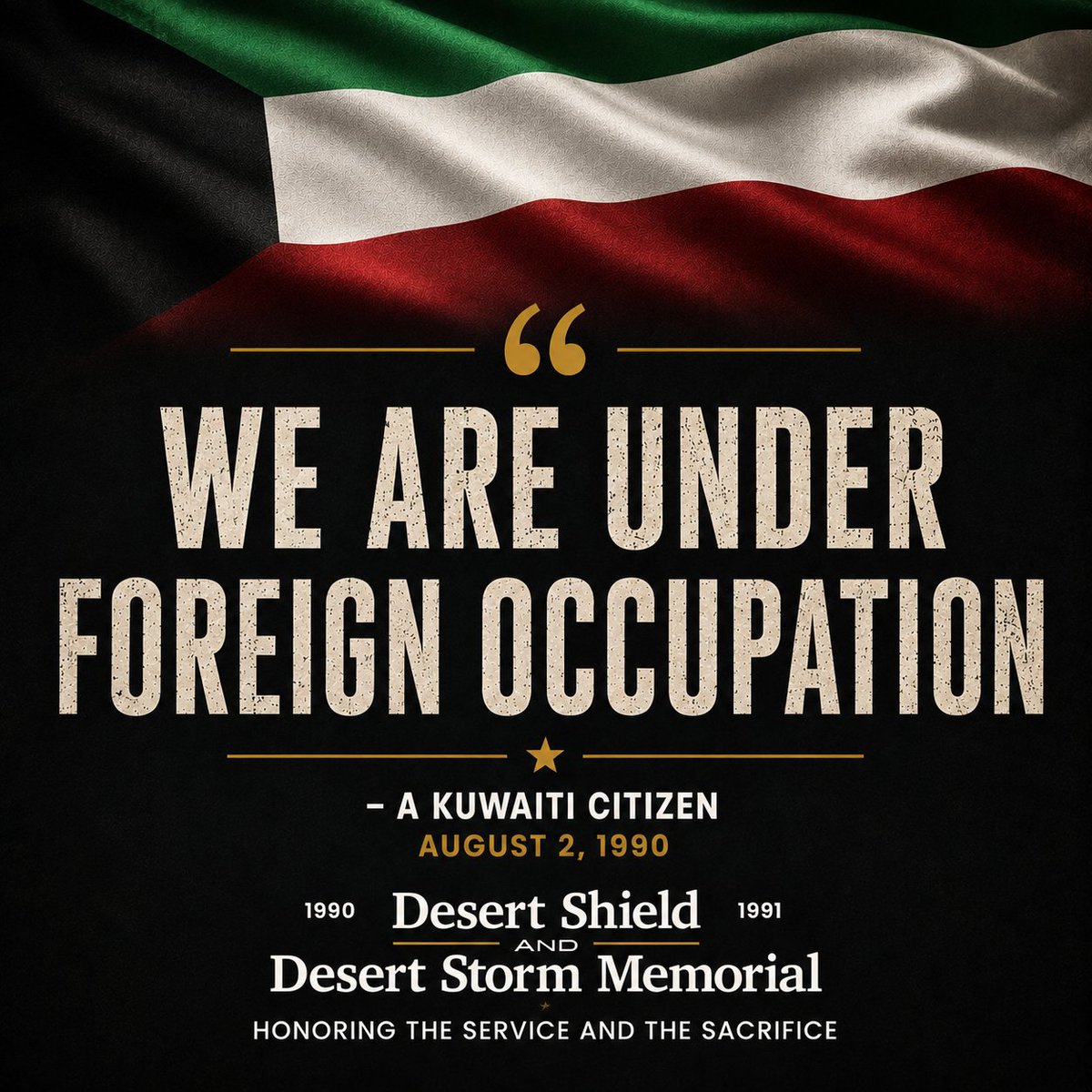 honortheservice's tweet photo. The occupation would last for 7 months.
36 years later, we are finalizing the construction of the Desert Shield and Desert Storm Memorial at the National Mall in Washington, D.C.
☆ Dedication Ceremony Details: https://t.co/2CzhqrckQS https://t.co/5ScqN3xvzT