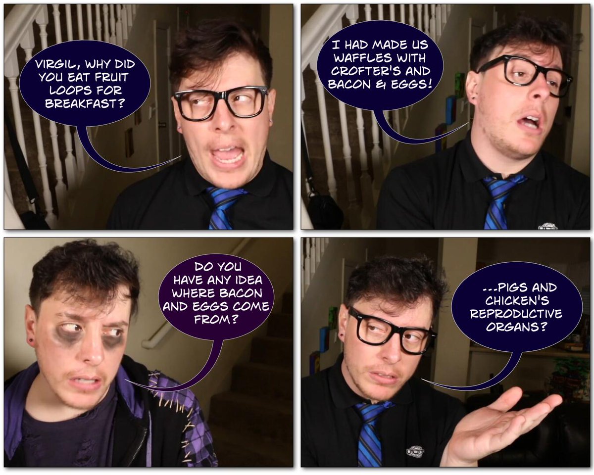 manbemel's tweet photo. Bacon & Eggs. Adapted from an incorrect quote. CW Analogical.
#thomassanders #sanderssides #sanderssidesincorrectquote #sanderssidesphotocomic #logansanders #virgilsanders #analogical https://t.co/C9AIsMJ9Hd
