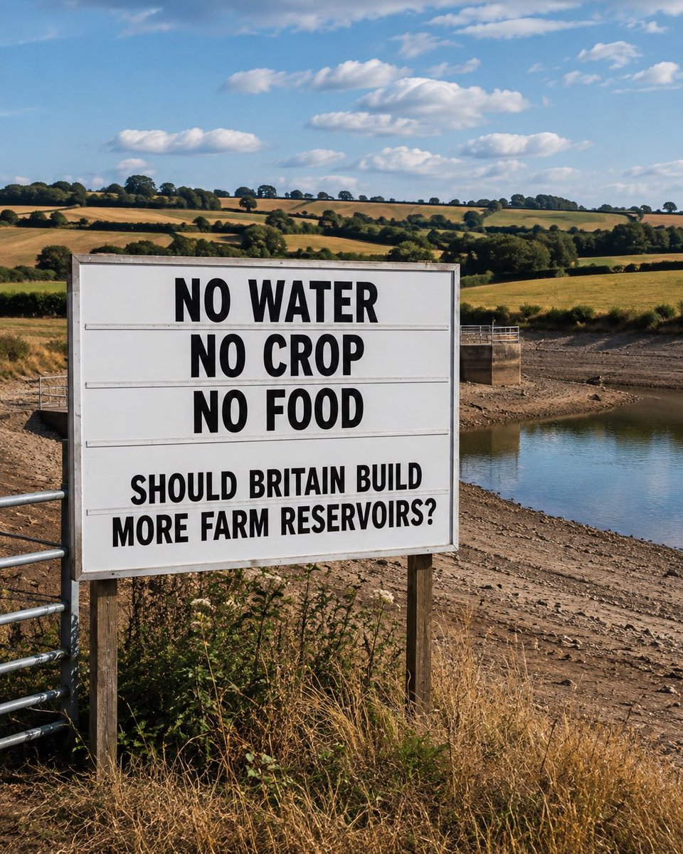 FarmingUK's tweet photo. Should Britain build more farm reservoirs to protect food production? 🤔 https://t.co/x78ooJDhRM