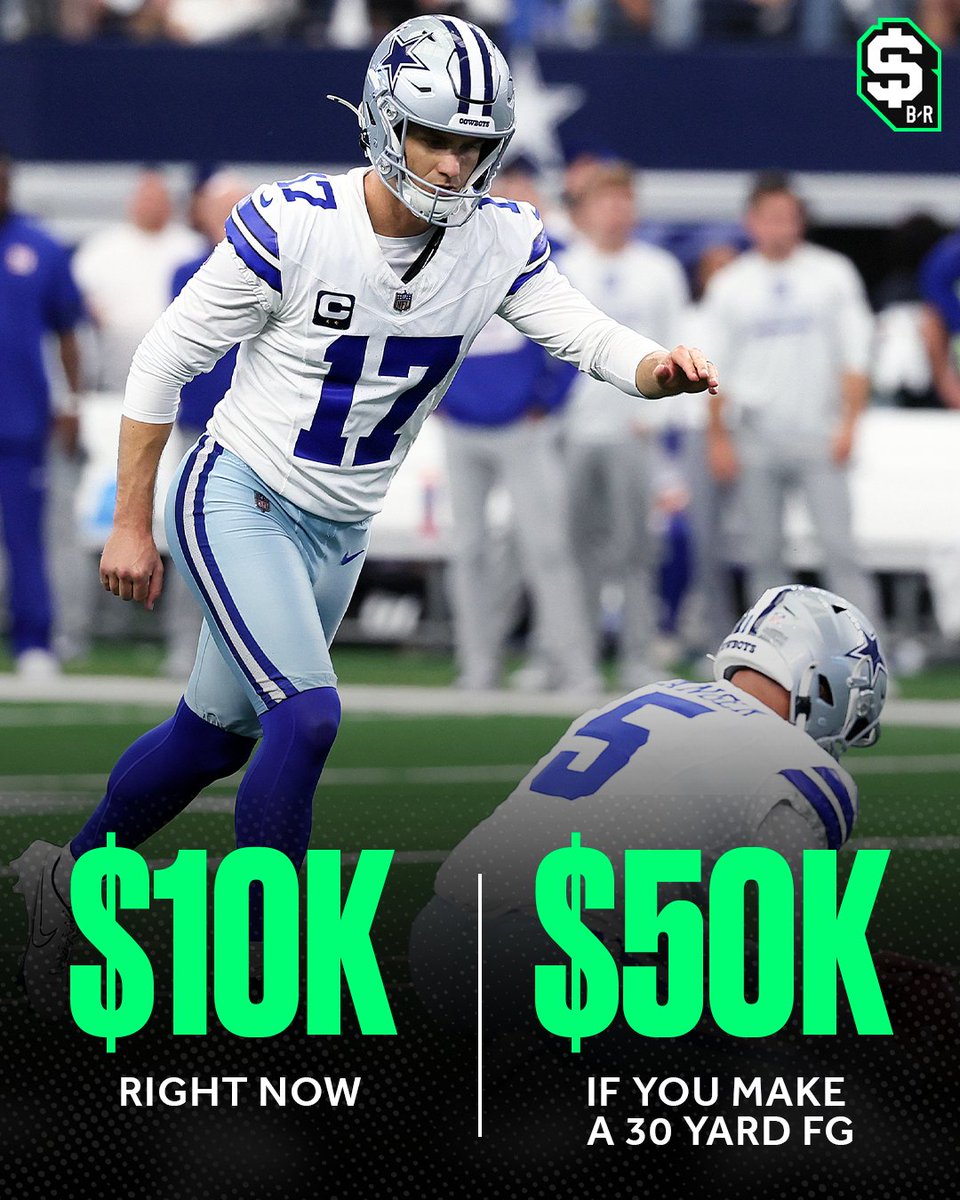 br_betting's tweet photo. Taking the free $10K or trying a FG for $50K? 🤔 https://t.co/hjBZXlQr5O