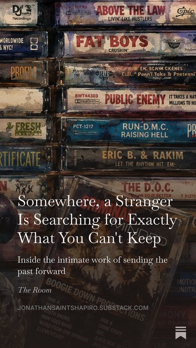 JonSaintShapiro's tweet photo. We all have something we can’t use, can’t throw away, and still aren’t ready to let go of. 
New live on Substack. Link in bio. https://t.co/WjGfOpeNdY