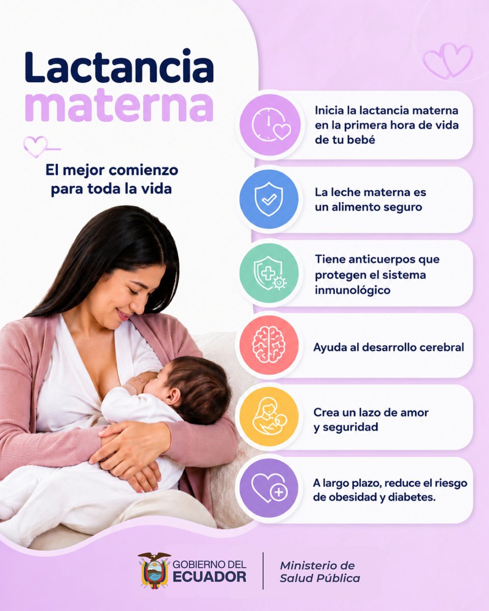 Salud_Ec's tweet photo. ¡Fortalece el vínculo con tu bebé! 🤱💖 La #LactanciaMaterna permite el desarrollo emocional e intelectual de nuestras niñas y niños. Además, previene la Desnutrición Crónica Infantil y otras enfermedades.
✅ Repite con nosotros: Yo #ApoyoALaLactancia https://t.co/y970FOzUiX