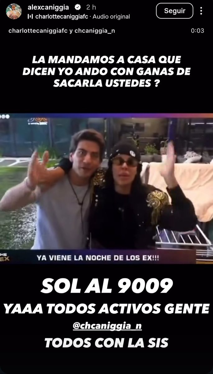 FerLady86's tweet photo. VAMOOSS QUE SE PUEDE!! 

2.900.000 seguidores de Alex y 2.000.000 de Charlotte 

Es SOL AL 9009 
#granhermano https://t.co/5z3w64VR8B