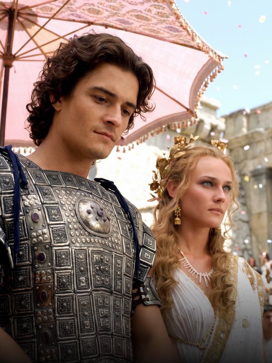historyinmemes's tweet photo. Long before The Odyssey reached the screen, there was Troy (2004).

Released in 2004, Wolfgang Petersen’s Troy brought the legendary tale of the Trojan War to the big screen on an epic scale. After Trojan prince Paris takes Spartan queen Helen, a massive Greek army sails across the Aegean to lay siege to the fortified city of Troy.

At the heart of the story is the clash between two legendary warriors. Brad Pitt stars as the glory-driven Achilles, while Eric Bana delivers a powerful performance as Hector, the honorable defender of Troy. Filled with grand battle sequences and memorable performances, Troy remains one of the most iconic historical epics of its era.