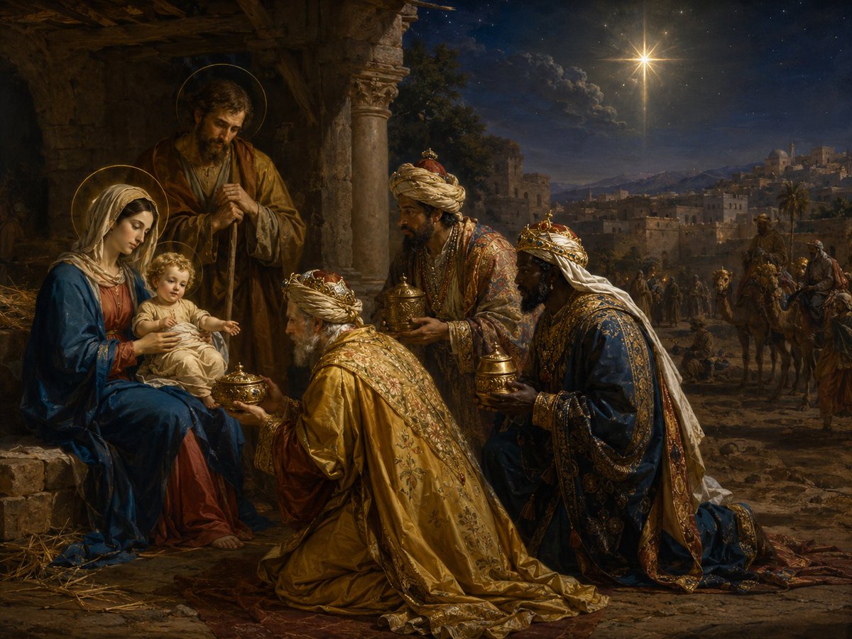 MattMeyer007's tweet photo. The Adoration of the Magi

Guided by a radiant star, the wise men come in peace to honor the young Christ with gifts of gold, frankincense, and myrrh.

Created by Matthew Meyer https://t.co/7tUdt3ez9E