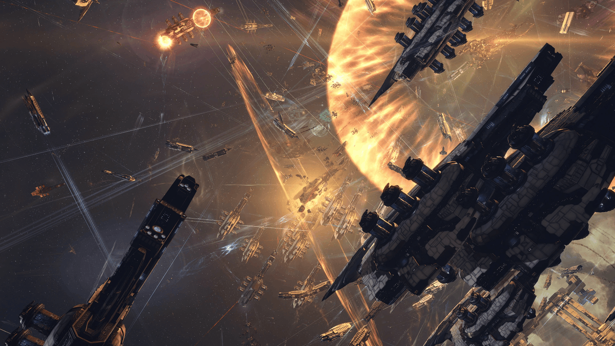EveOnline's tweet photo. The Abhazon brawl did not disappoint! Just under 2,000 capsuleers showed up and destroyed a whopping 700B ISK!

Warlock Industries was there getting some great footage 📸 

What's the largest fight that you have been in (or stumbled across?) https://t.co/Tgmr22yJxt