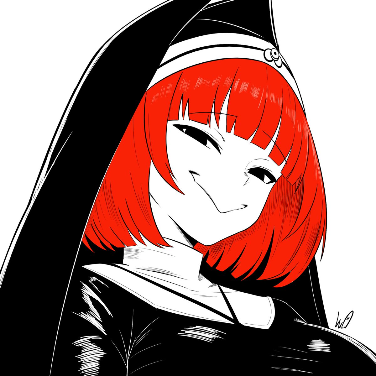 Lughostin's tweet photo. A nun OC 
Poppaea, or Poppy! https://t.co/DQZVOJClYd
