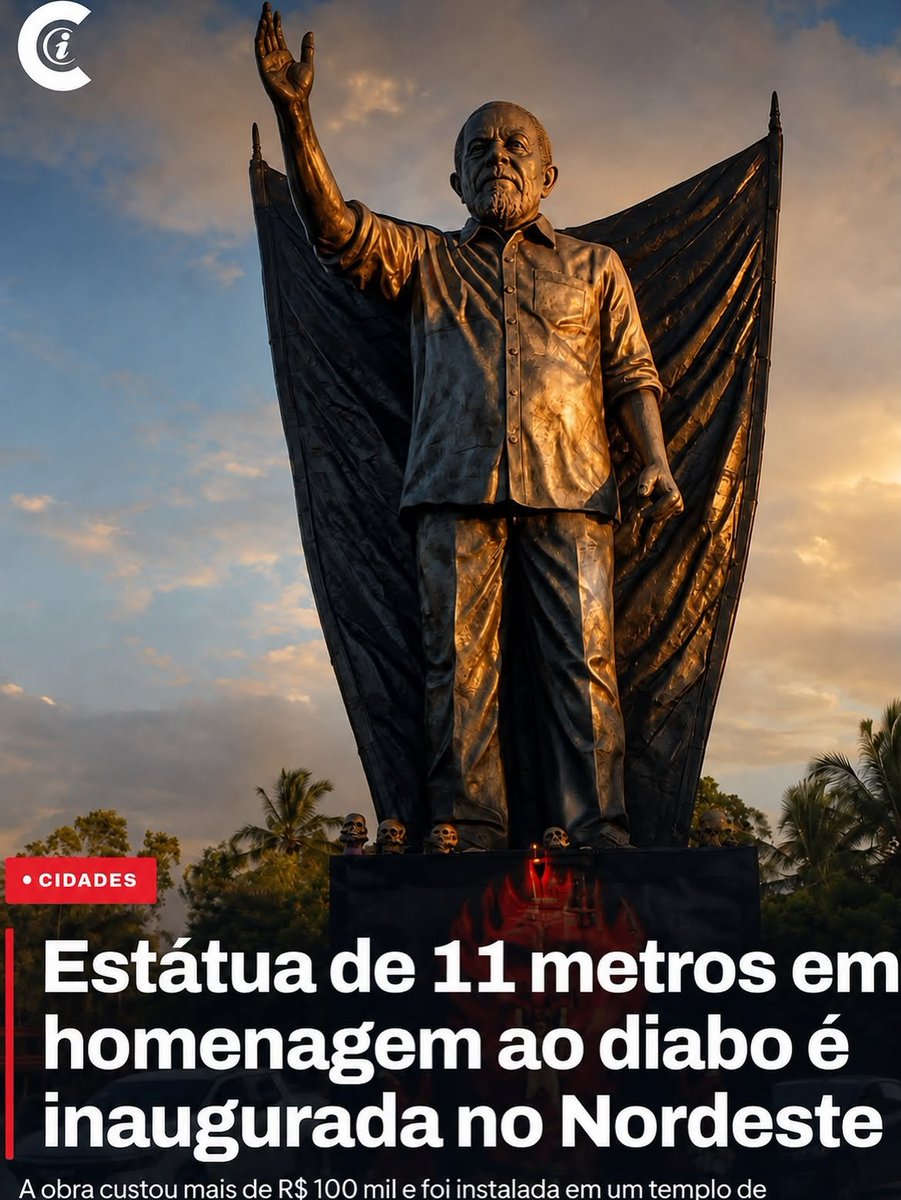 MachadoDarlon's tweet photo. 😁🤭🤯 Estatua em homenagem ao diabo foi inaugurada no Nordeste , o que vocês acharam ? 😈🥴 https://t.co/h6taacwIRn