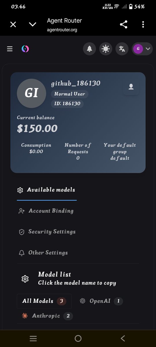 prischacute24's tweet photo. FREE $150 GIFT
(This is for creators/vibe coders)

Eligibility: users with a 1-year-old GitHub account
App - Free $150 in Agent Router API credits

✅TUTORIAL👇
- Go to 👉https://t.co/BNolfoaifI
- Don't fill out the form
- Click continue with GitHub
- Go to the top left corner, log in to your wallet, and view your balance.