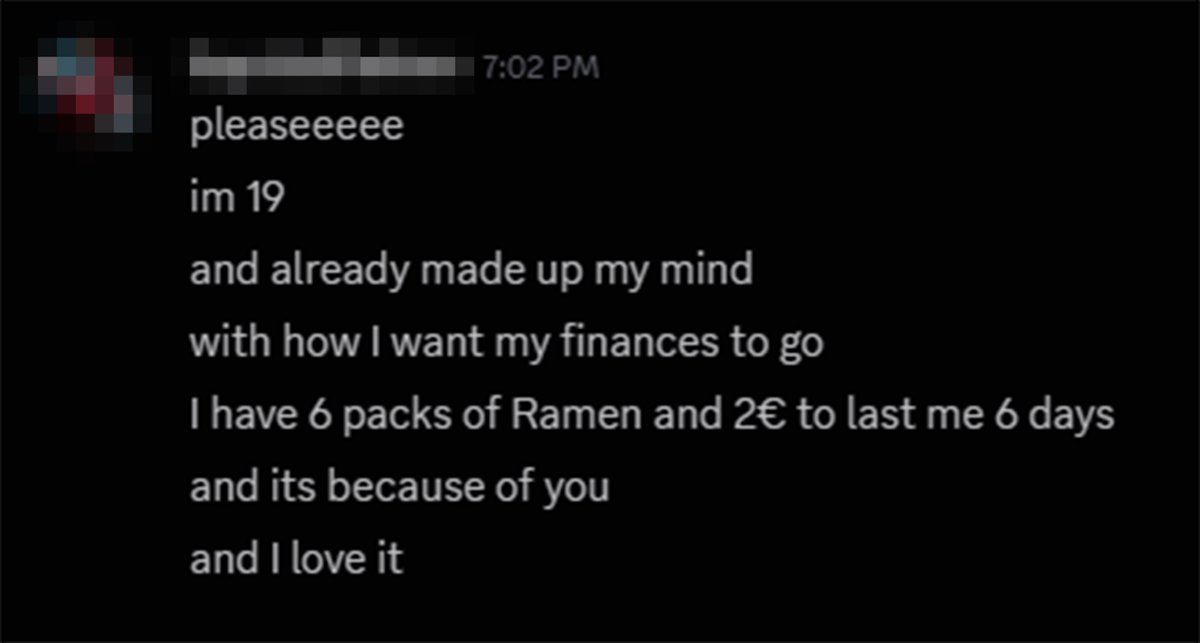 GoddessRoseOwO's tweet photo. don't worry, dummy~ it's fineee to transfer all your life savings to a hot brat at 19.🥰

it's totes what real men do nowadays~ slurp ramen, sleep on the floor, and thank Mommy for the privilege.💸💋 https://t.co/73mxyVR1xz
