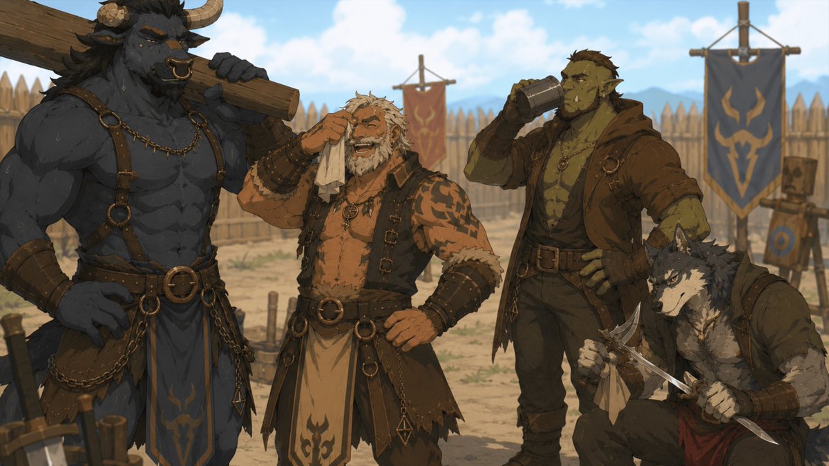 BringtheBEEFdev's tweet photo. Training doesnโt stop just because the sunโs out. โ๏ธโ๏ธ
Some warriors take it seriously. Others are mostly here for the view.
#BringTheBEEF #IndieGame #VisualNovel #BaraGame #Gaymer #GameDev #IndieDev https://t.co/EX0VL9d8Tb