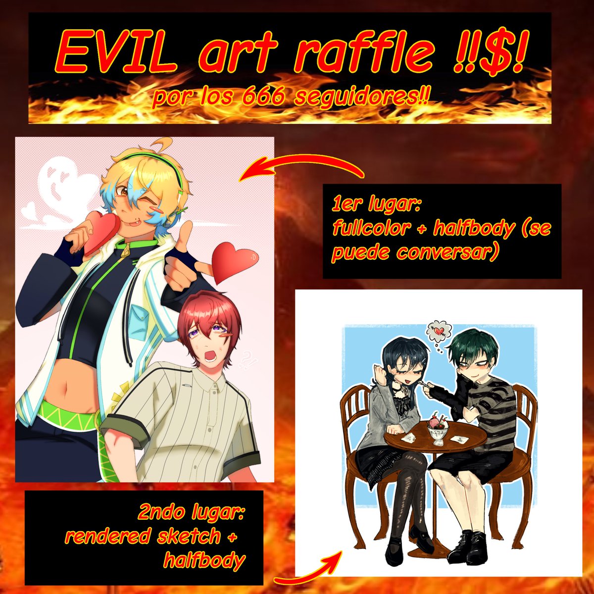 momazosrex777's tweet photo. evil ART RAFFLE POR LOS 666+ !! De verdad agradezco a todos los que me siguen aquí aaa no se que seria de mi sin ustedes;;
Mucha suerte guys!! https://t.co/PAyosRlTCS