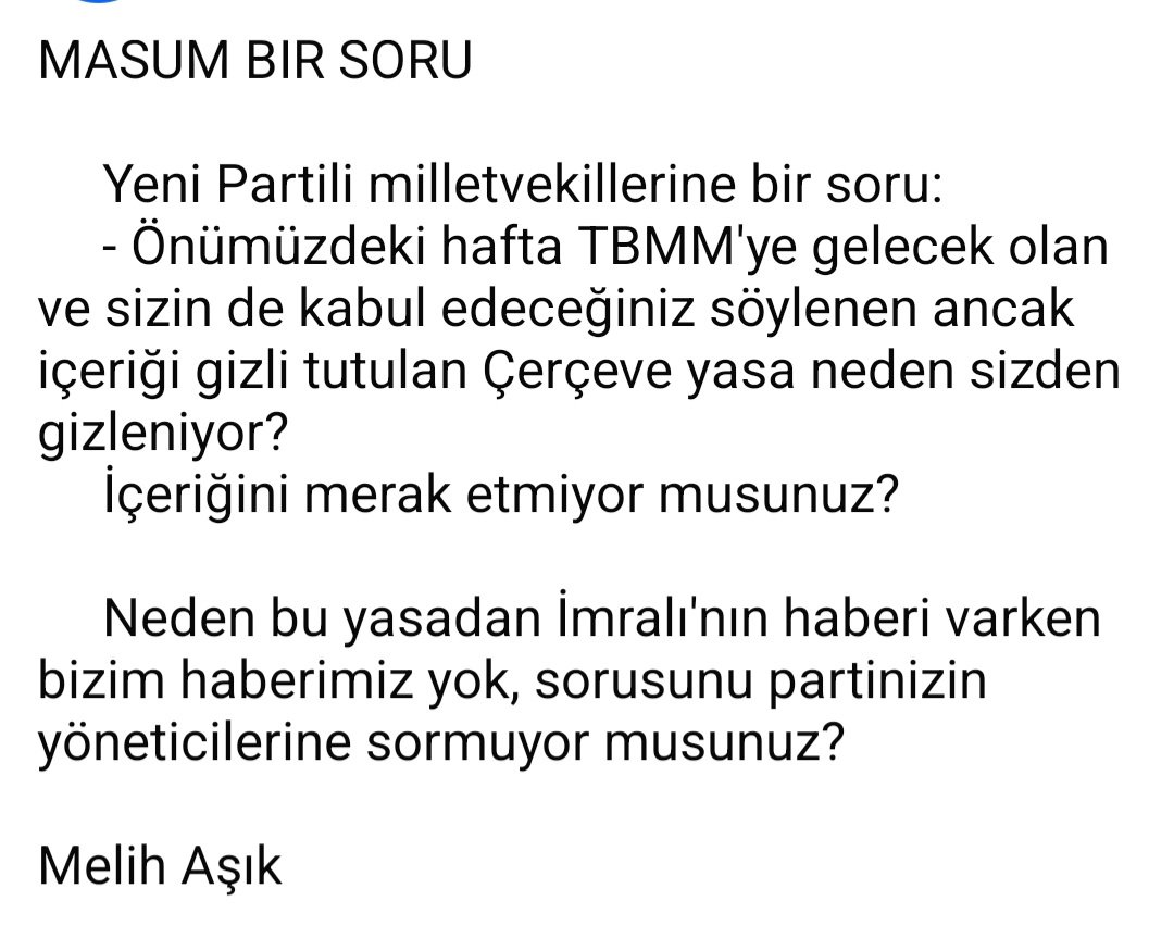 pamukdede63's tweet photo. Hadi bizde soralım @yenipartiyiz @ozgurozeliletsm @eczozgurozel https://t.co/RVF1GNAT00