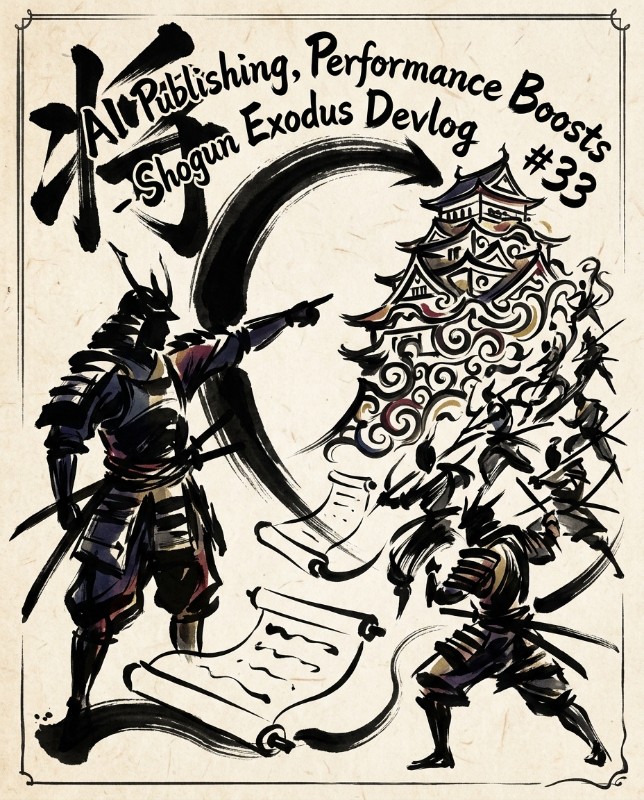 AngryAirship's tweet photo. Shogun Exodus Devlog #33 - This update introduces automated social devlog posting alongside significant backend performance optimizations and diagnostics.

#Automation
#PerformanceOptimization #SurvivalColonySim #ColonySim
https://t.co/IIuuKux13e https://t.co/fbFJrseyfB