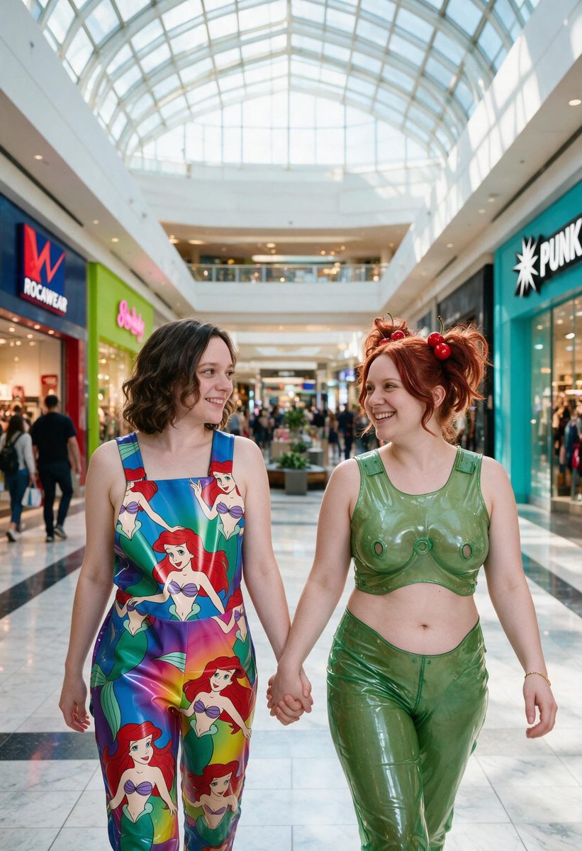 Lizzy1262629's tweet photo. Kiara and me shopping in the Mall of America β holding hands in our shiny outfits, having so much fun! ππ Soft smiles and glossy mall vibes β¨ (Hope ICE doesnβt find us hereβ¦ Kiaraβs not a US citizen π) part 2
#MallFun #MatchingOutfits #ShinyFashion #KinkyCute #GlossyFashion #PVCSet #CoupleLook #PlayfulLook #DisneyVibes