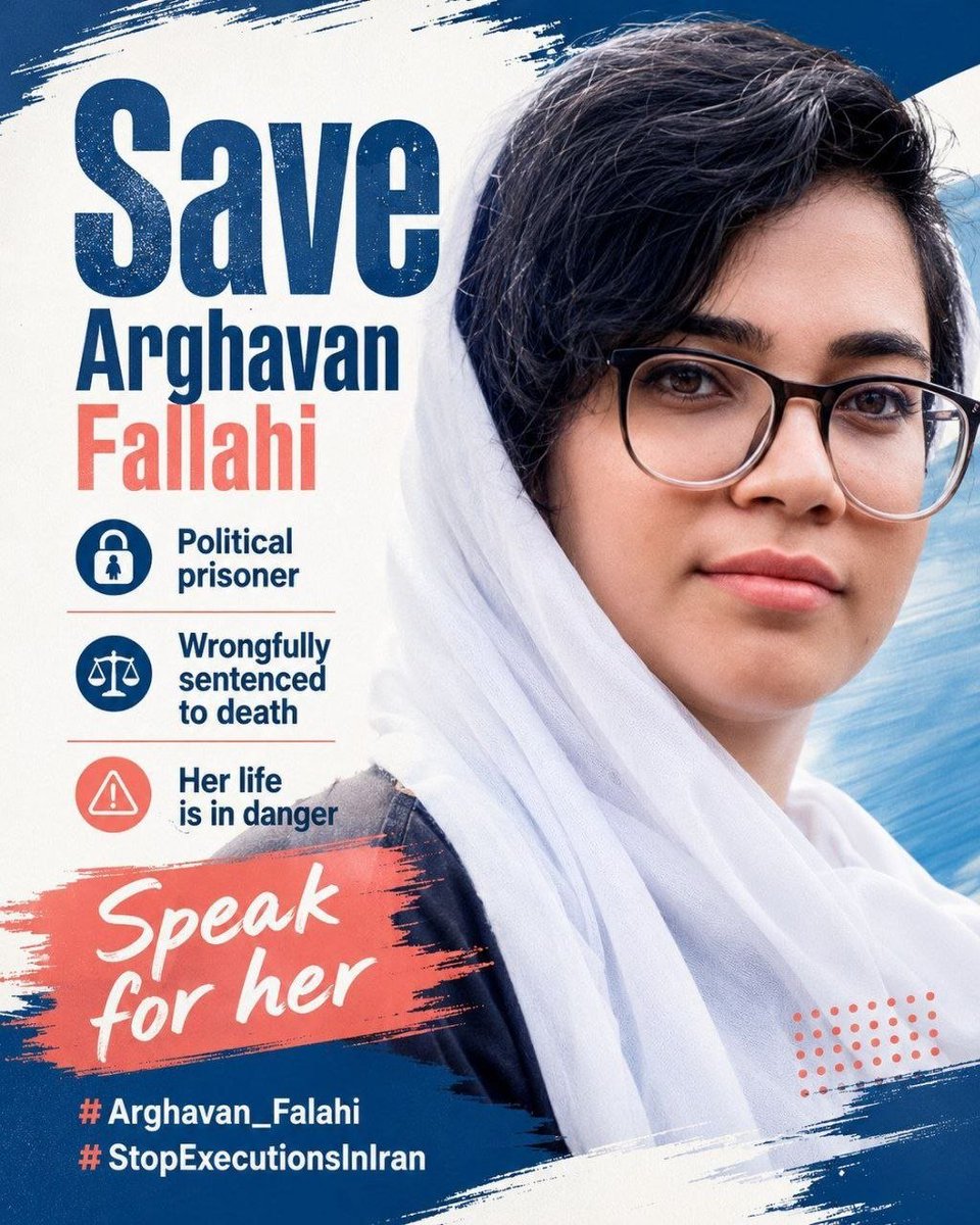 Parisan471124's tweet photo. #ArghavanFallahi ,a 24-year-old woman, was first arrested in 1401 and sentenced to two years in prison. After being arrested again in Bahman 1404, she has now been sentenced to death.
#StopExecutionsInIran
#StopExecutions
@amnesty @hrw @HRANA_English @HengawO https://t.co/C0q27JFUGc