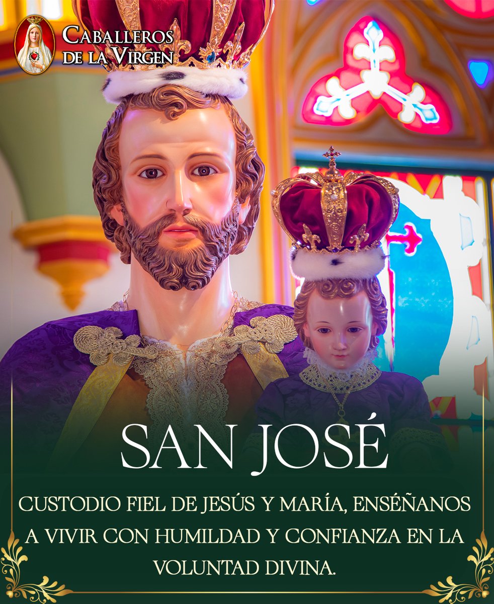 Cab_Virgen's tweet photo. San José, custodio fiel de Jesús y María, enséñanos a vivir con humildad, obediencia y confianza en la voluntad de Dios. Protege nuestras familias, nuestro trabajo y nuestro camino de fe, para que siempre busquemos la santidad. Amén. 🌿🙏 https://t.co/Gh3zNjZjq8
