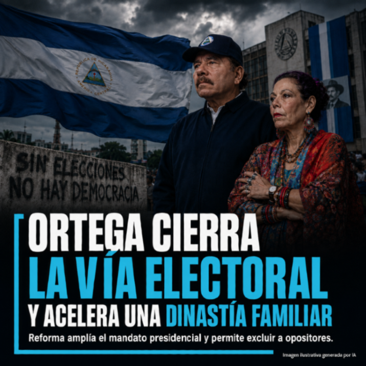 hndhoycom's tweet photo. Daniel Ortega cierra la competencia electoral en Nicaragua, amplía el mandato presidencial y fortalece la sucesión de Rosario Murillo y sus hijos. https://t.co/0jfGRYVAw4 https://t.co/kmV0oMxJsp