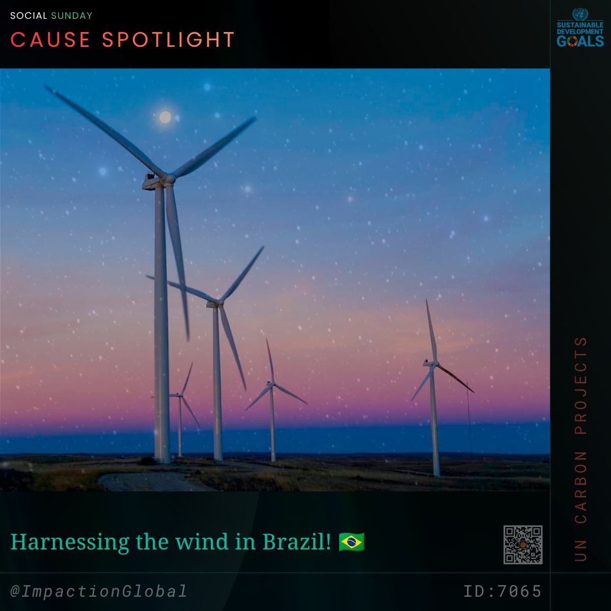ImpactionGlobal's tweet photo. Harnessing the wind in #Brazil! 🌬️🇧🇷

The Mel 2 #WindFarm generates clean, grid-connected #RenewableEnergy Reducing #FossilFuel dependence. It cuts 33k+ tonnes of CO₂ annually and creates #GreenJobs 🌿⚡

Support @UN Project: https://t.co/slzj0E5VUD https://t.co/Ncj6qlUfm1