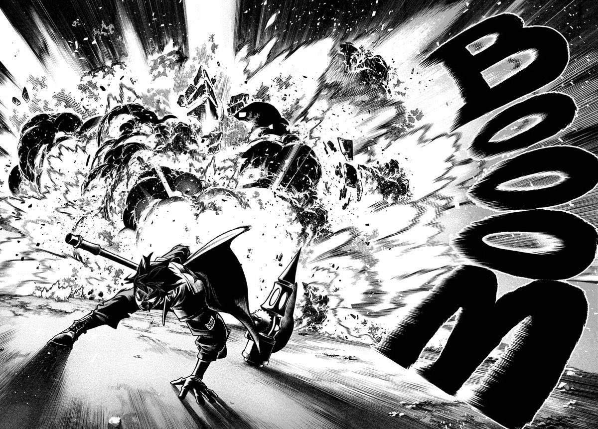 FULL_M3TAL_'s tweet photo. Once the pillars reach the servant,  the explosives go off. Sending him upwards.

Edward jumped up, spinning his hammer around before slamming him down once more. https://t.co/HFNZvr2ZuT
