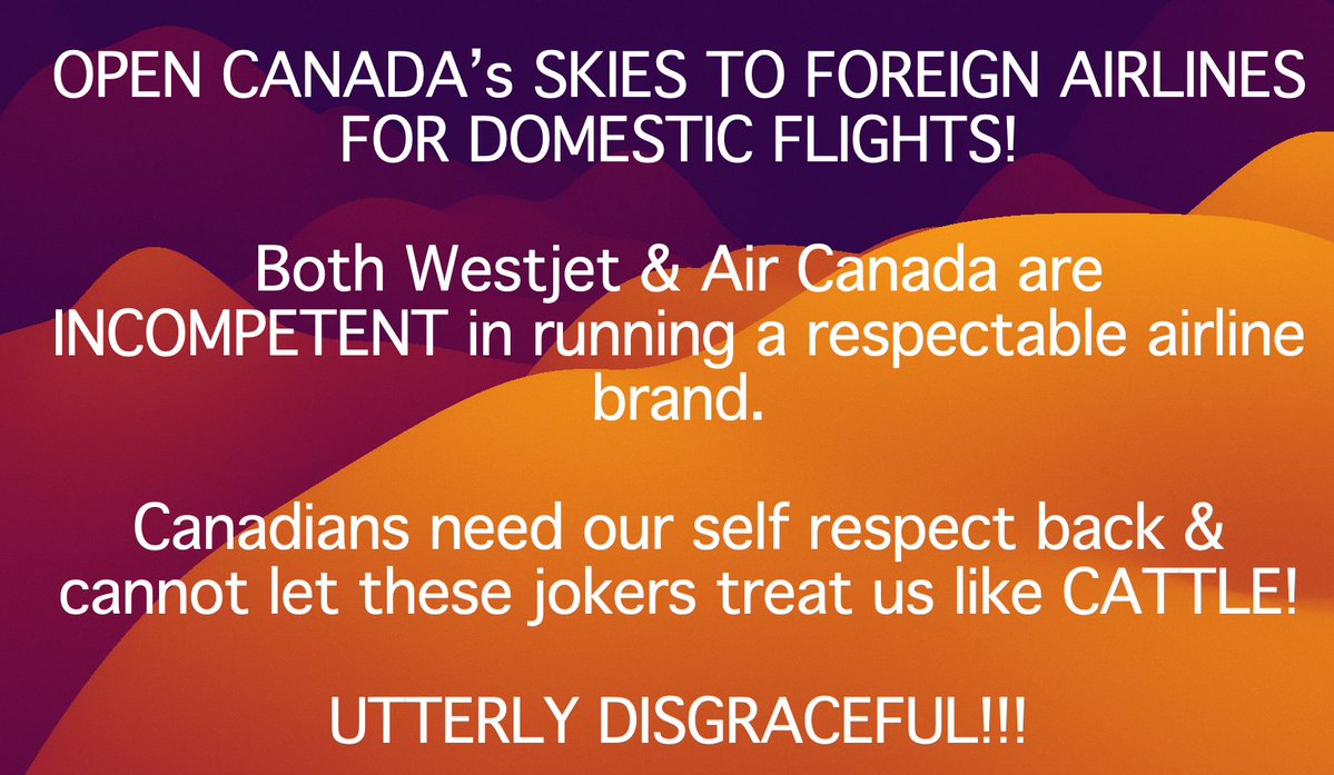 nofilter_CA's tweet photo. @MarkJCarney @PierrePoilievre @ABDanielleSmith @Transport_gc @AirCanada @WestJet @porterairlines @airtransat @CTVNews @CTVCalgary @CTVToronto @nationalpost @globeandmail @Reuters @CNN @BBCWorld @BBCNews @BBCBreaking @nytimes @ctvottawa @CanadianPM @Canada #westjet #aircanada #fly https://t.co/UemcAQH2D3