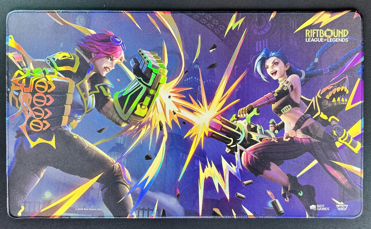 matifiedcustoms's tweet photo. ‼️Holographic Playmat Giveaway‼️

We are giving away a Holographic foil Jace vs Viktor playmat from the new Riftbound Vendetta set that was customized and foiled out by us. These duel look amazing. All you have to do is:

1. Follow us
2. Repost
3. Like the Post

Each design has a standard and enhanced version. All 4 designs are available now in our Etsy shop!

https://t.co/zEPAf2acMI

Giveaway Rules:
USA residents only
Giveaway ends August 7th at 11:59 PM
Winner will be announced within 48 hours and must claim their prize within 30 days of the end of the giveaway.
