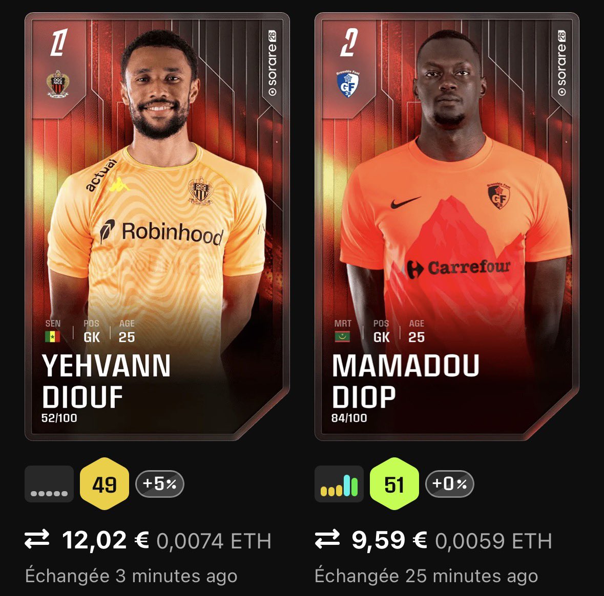 sorarinhofr's tweet photo. Bon, aucune hype pour la nouvelle saison car je ne comprends riiiiien à l’UX sur téléphone et comment faire ses teams 😂😅 

Donc on va juste tenter de jouer les In Season Ligue 1 en Rare pour se limiter à 2/3 teams par GW ! 🛑

20€ pour les 2 premiers GW !

#sorare https://t.co/I6iTpTZpBe