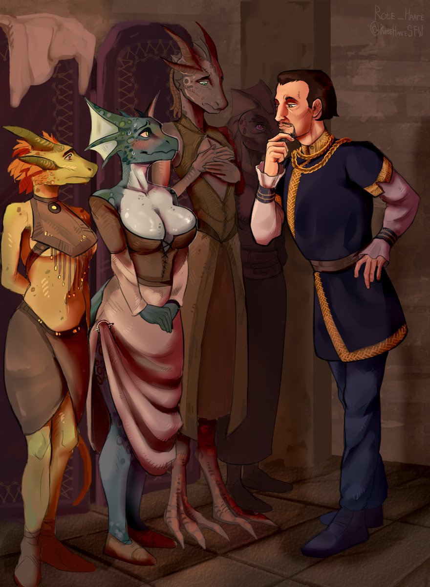 RoteHaareSFW's tweet photo. [Morrowind fanart]

Crassius Curio choosing an actress for his next play https://t.co/EwCyugpBEg