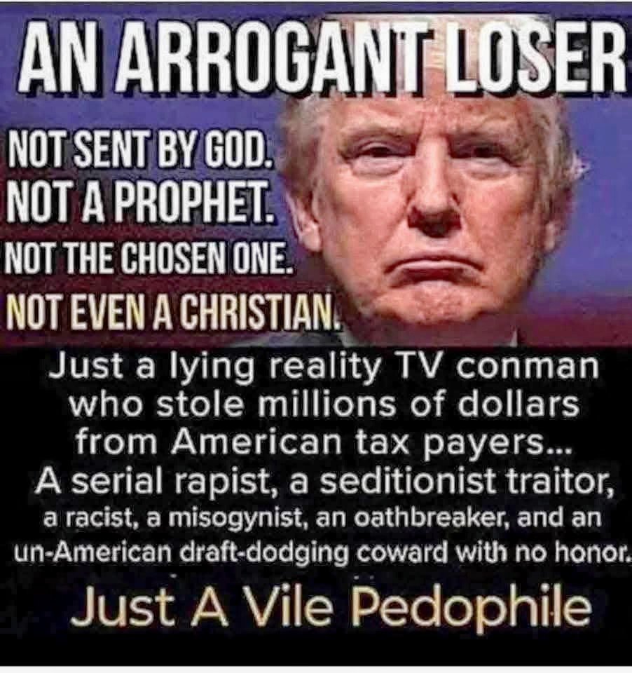 GoodN67788's tweet photo. #TrumpIsAPedophile #trumprepublicancorruption #trumpiscum #voteblue https://t.co/RPfqX09GHC