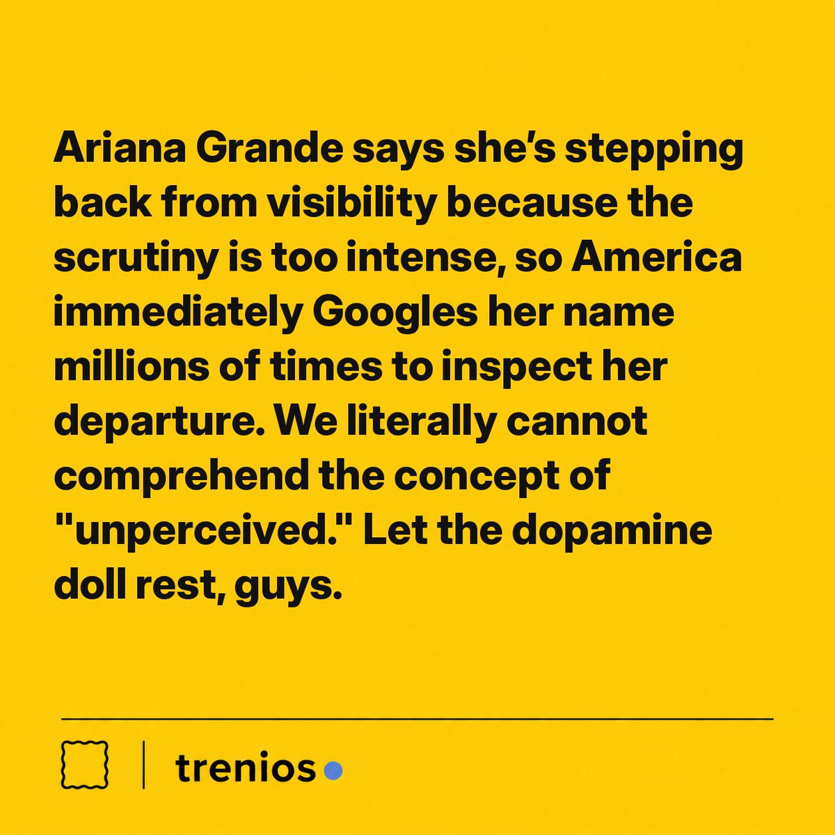 treniosx's tweet photo. Mastering the art of the sudden exit.

#ArianaGrande #SundayInTheParkWithGeorge https://t.co/qo1WsJod1d