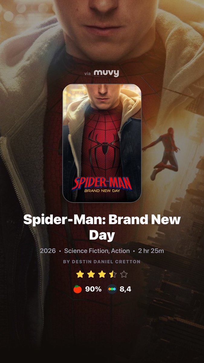 Becxille's tweet photo. @getmuvy @_uulas @basak_basak79 ile birlikte izledik. Beklentimizi çok karşılamadı ama yine şehirde ağ atan spidey için her zaman vaktimiz var. #spiderman #muvy https://t.co/EB4QLKFyei
